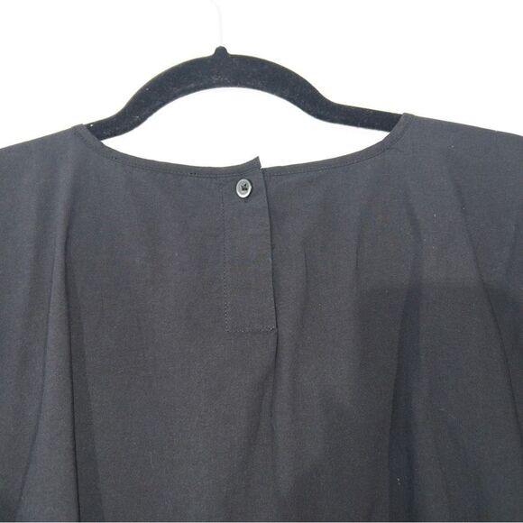 NWT Madewell Black Poplin Puff Sleeve Cutout Crop‎ Top Size XXS - Picture 7 of 7